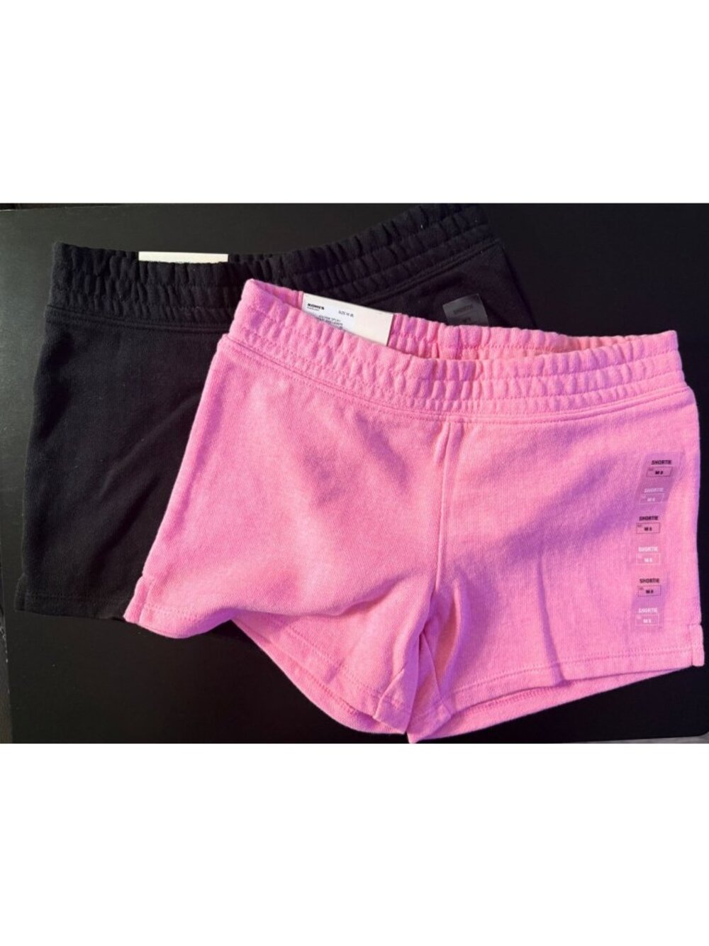 SO Girl's Set of 2 Pink and Black Solid Shortie Size Medium (8)